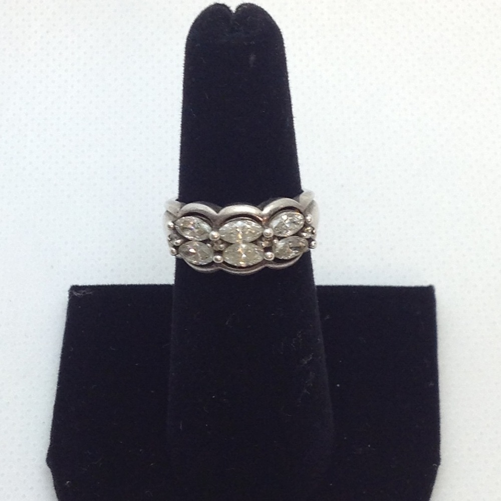 Vintage Sterling CZ Band Stunning!